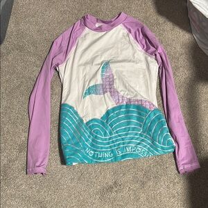 Purple and Teal Long Sleeve Graphic Shirt